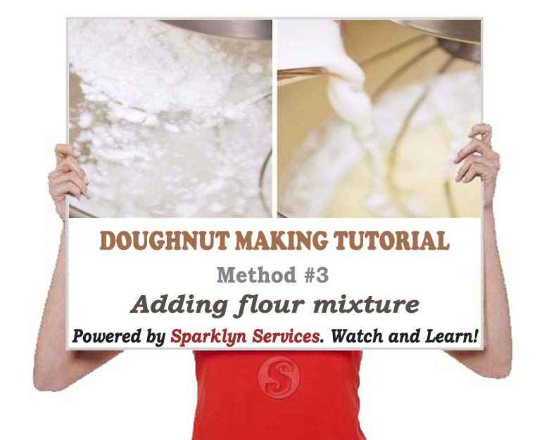 Adding flour mixture
