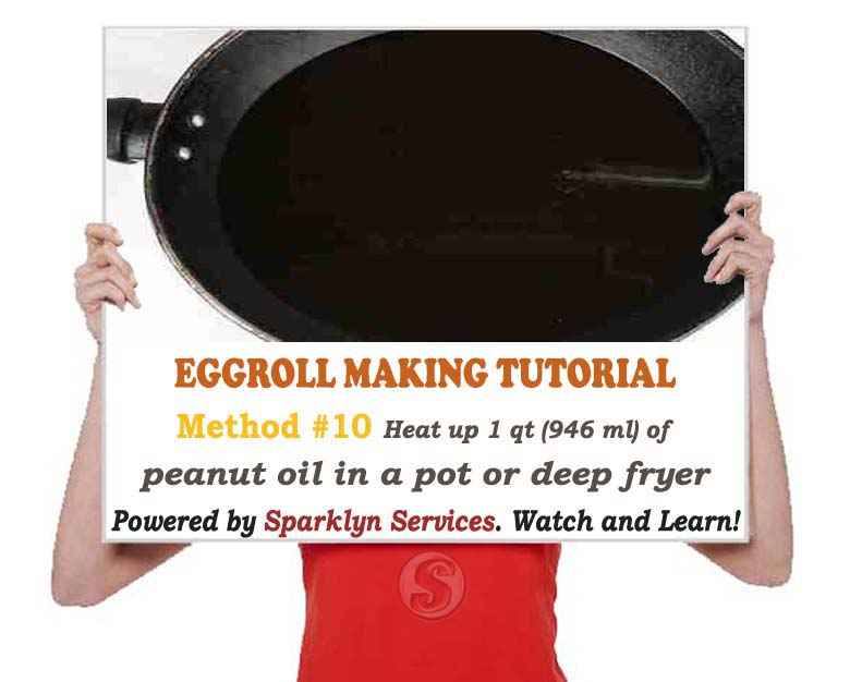 Heat up 1 qt (946 ml) of peanut oil in a pot or deep fryer