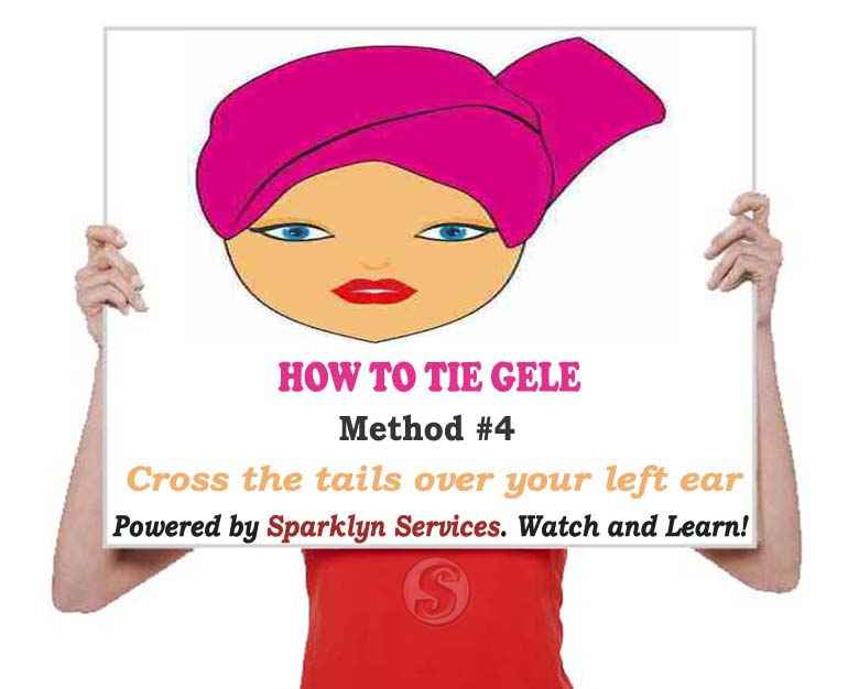 Cross the tails over your left ear