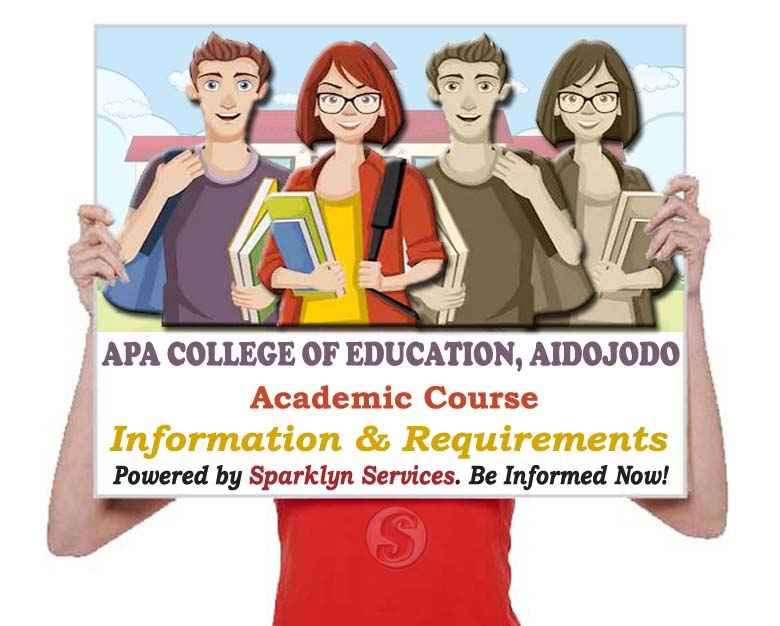 Apa College of Education, Aidojodo NCE Courses Offered