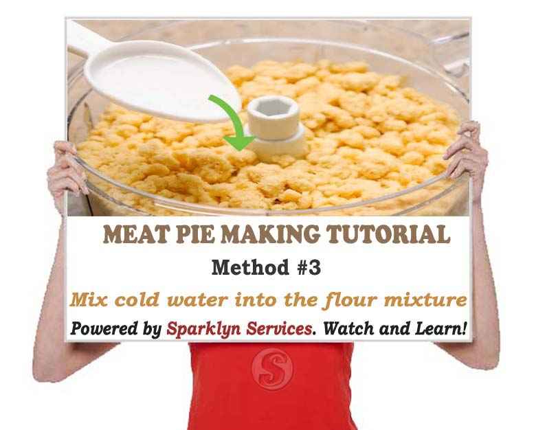 Mix cold water into the flour mixture