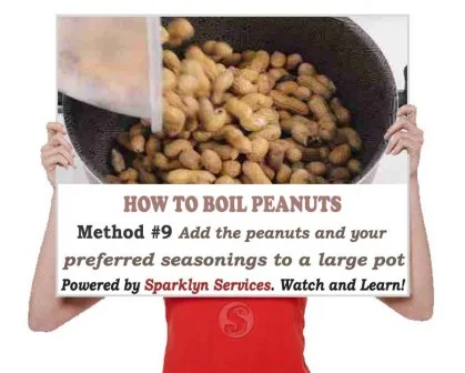 Add the peanuts and your preferred seasonings to a large pot