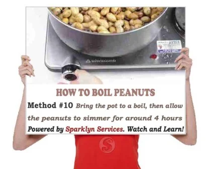 Bring the pot to a boil then allow the peanuts to simmer for around 4 hours