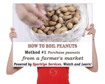 Purchase peanuts from a farmers market farm stand or grocery store