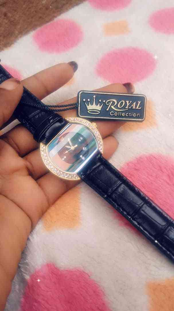 Royal leather wristwatch