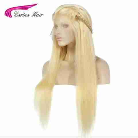 Baby Hair Carina Brazilian Remy Long Blonde Human Hair 613Wigs With Baby Hair