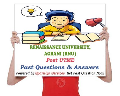 Renaissance University Post UTME Past Questions and Answers for Renaissance University, Agbani (RNU)