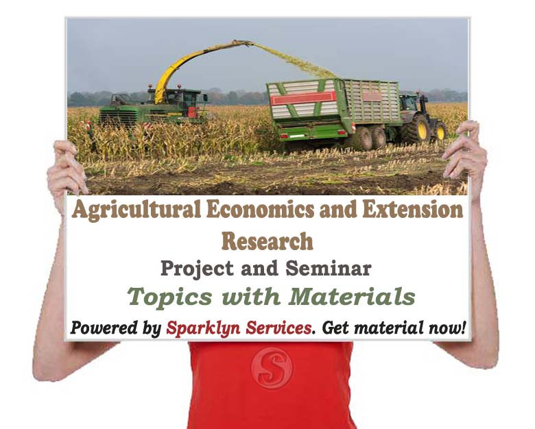 Agricultural Economics and Extension Research Topics