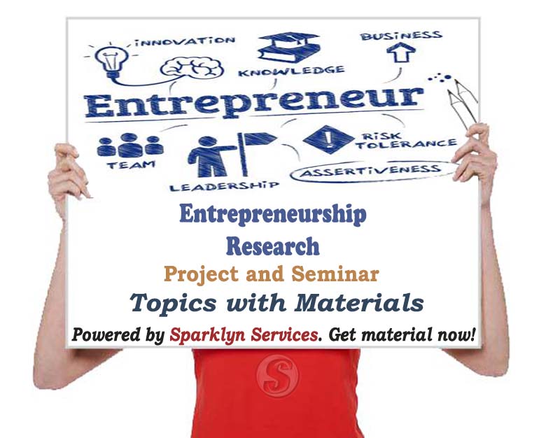 Entrepreneurship Project / Seminar Proposal Topics