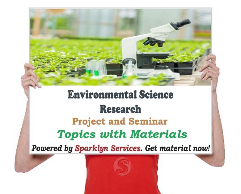 Environmental Science Project / Seminar Proposal Topics