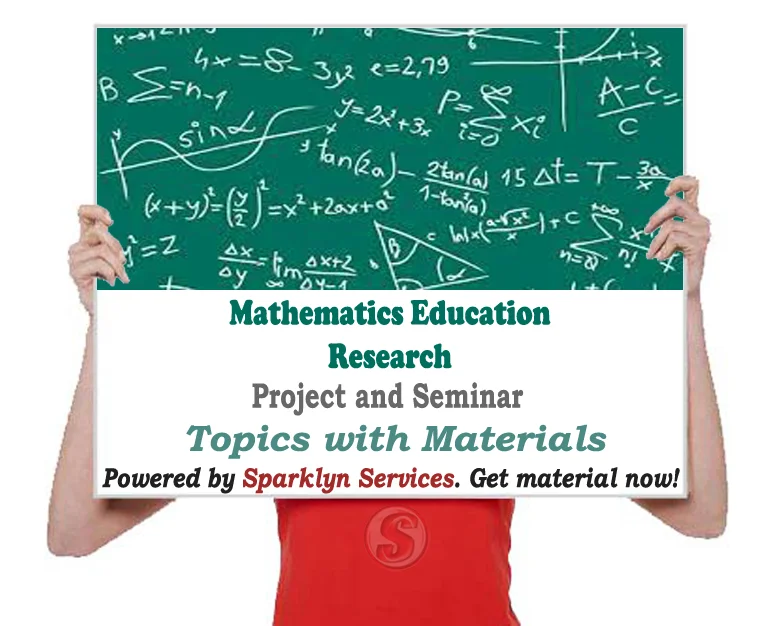 Mathematics Education Project / Seminar Proposal Topics